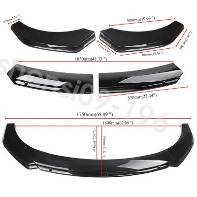 Black Front Bumper Spoiler Lip Splitter Body For Mercedes-Benz R231 SL-Class - Image 2 of 4