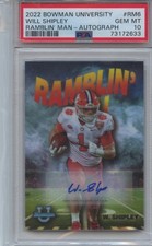 2022 Bowman U Chrome Will Shipley Ramblin' Man PSA 10 Autograph /99 RC Clemson 