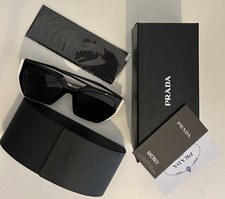 PRADA Symbole PR 17WS 1AB5S0 Sunglasses Black Dark Grey