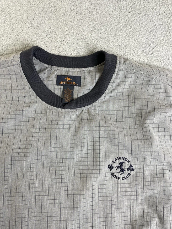 Chaqueta Pullover Lahinch Club de Golf Forrada de Malla Antigua Para Hombres Grande Gris Cuadros Foto 2 de 4