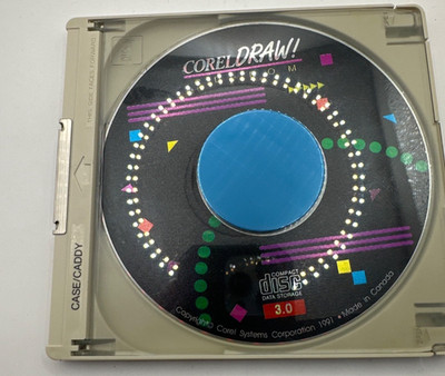 CorelDRAW! 3.0 Compact Disc With Case Caddy 1991 Made In Canada