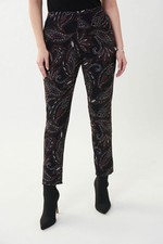 JOSEPH RIBKOFF Black/Multi Pants Style 223243 Retail 146 Sz 12