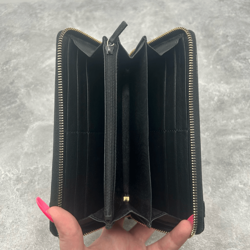 GUCCI Nice Micro Guccissima Black Patent Leather Zip Around Long Luxury Wallet - Picture 7 of 17