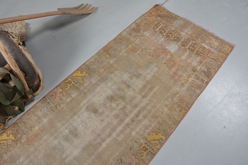 Vintage Teppich, 2,5x9 Fuß Läuferteppich, türkische Teppiche, Wollteppich, Schlafteppich, antiker Teppich - Bild 6 von 6