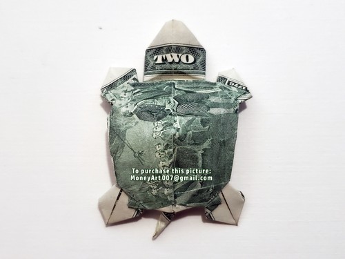 Dollar Origami TURTLE Made with REAL MONEY Handmade Cash Art Animal Art - Picture 15 of 21