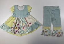 Naartjie girls Blue 100 Cotton short Sleeve Tunic Pant 2 Pc Set 6
