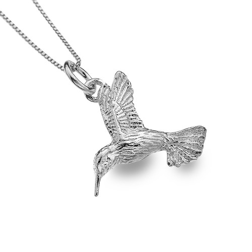Hummingbird Pendant Necklace Sterling 