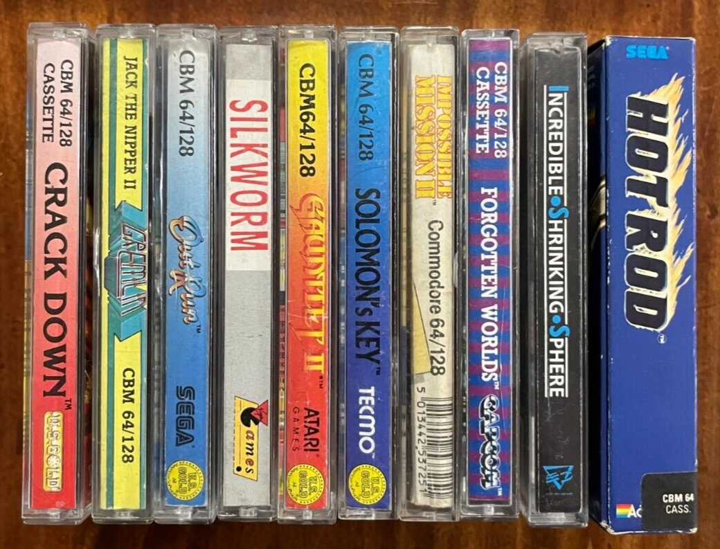 10x Commodore 64 Cassette Games in Original Boxes Inc. Impossible