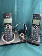 AT&T 2 Handset Cordless Phone Long Range, Smart Call Blocker, Answering System