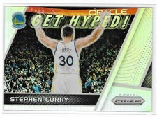 2017-18 PRIZM STEPHEN CURRY GET HYPED SILVER PRIZM SP GOLDEN STATE WARRIORS