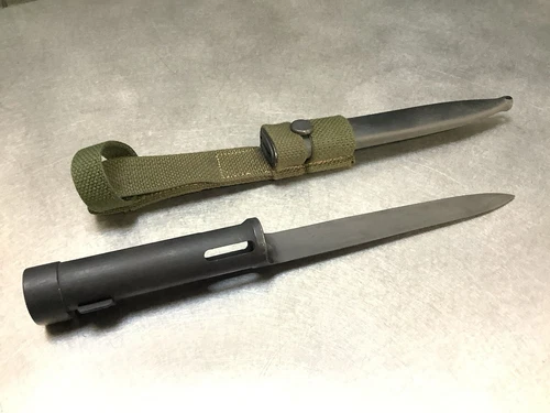 Belgian FN Type C  Bayonet  Scabbard With Early Original Canvas Web Frog