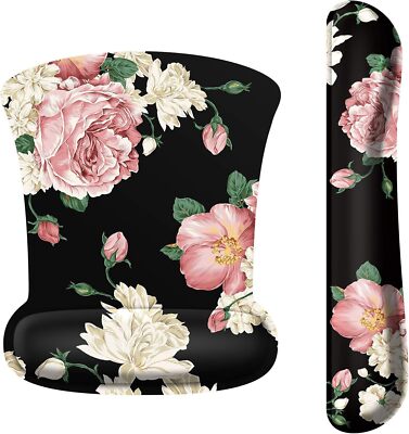 Mouse Pad with Wrist Support and Keyboard Wrist Rest Non-Slip Rubber Mouse Pad