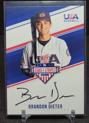 2018 USA Baseball Stars & Stripes 18U National Signatures Brandon Dieter /499