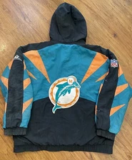 Vintage 90’s Miami Dolphins Jacket APEX ONE Pro Line Football Shark Tooth Style 