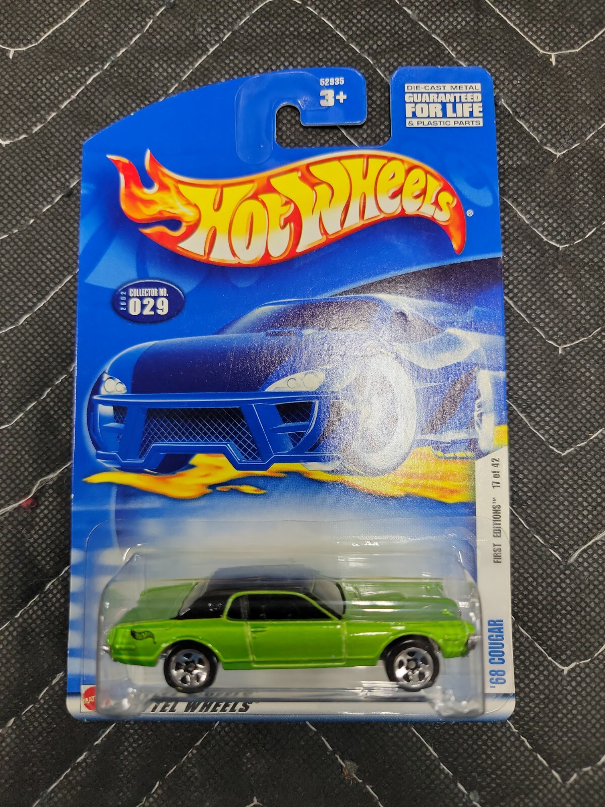 2002 Hot Wheels #029 First Editions Series '68 Cougar Green w/ Gloss Roof NIP