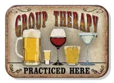 Funny Bar Magnet Group Therapy Practiced Here  Refrigerator 2.5 x 3.5 New