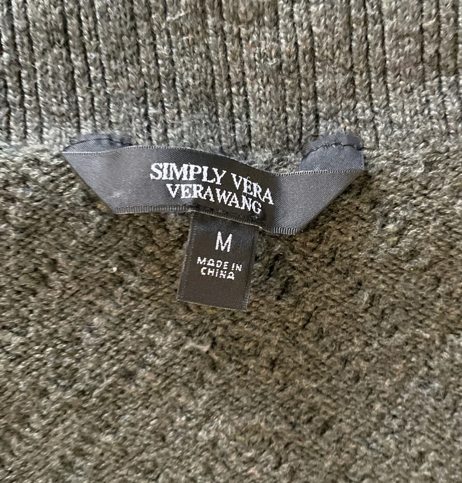 Просто Вера Ванг ребристый кардиган зеленый свитер открытый драпированный размер средний - Изображение 3 из 4