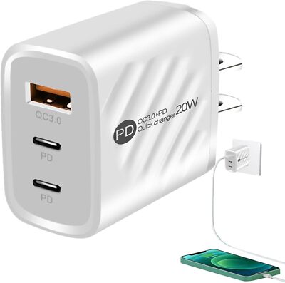 20W USB C Wall Charger Fast Block Type C Charging Cube For iPhone iOS & Android