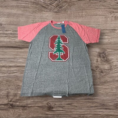 Camp David Gray & Red Stanford University Raglan T-Shirt Large