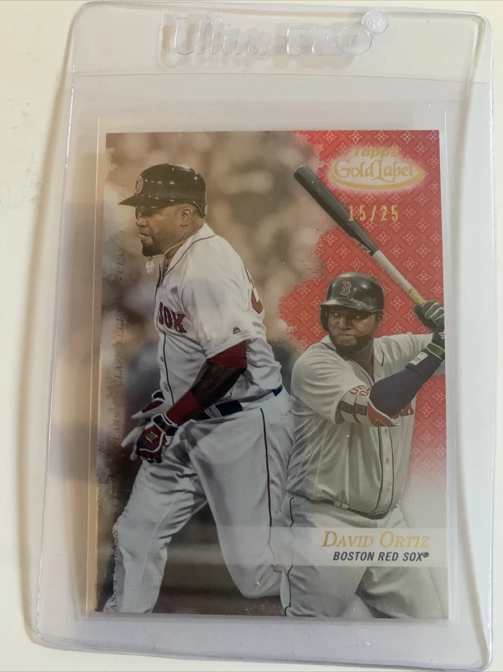 2017 Topps Gold Label Class 3 Red /25 David Ortiz #72 HOF - Image 2 of 4