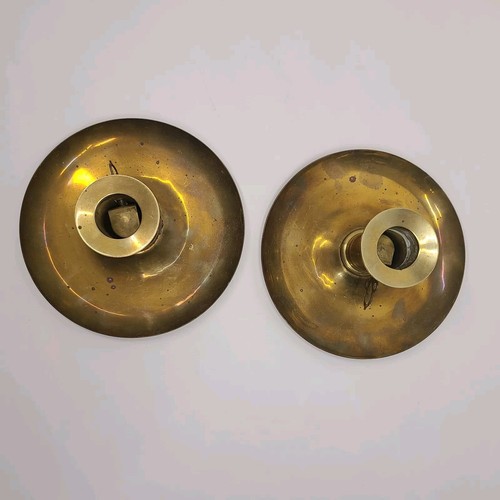 Antique Brass Candle Camber Holders Sweden Horndal Pushup MCM Gold Tone Sweden - Picture 3 of 14