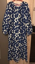 New SHEIN Blue & White Size XL Polyester Material Full Length Long Sleeve Dress