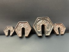 Old 4 Pcs Hexagonal Iron Mercantile Measurement Platform Scale Hanging Weight