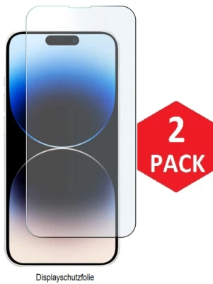 MARKENLOS 2x Panzerfolie iPhone 17 16 15 14 13 12 11 PRO XR Echt Glas Display Schutzfolie