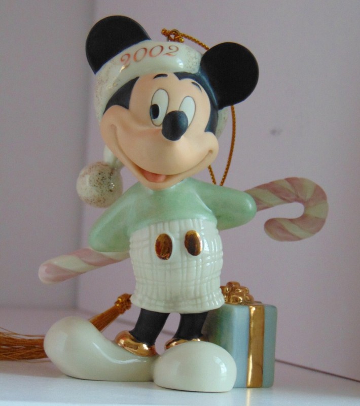 Lenox Disney Mickey's Holiday surprise ornament dated 2002 Mickey Mouse