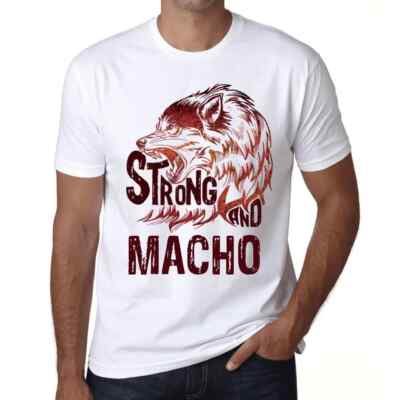 ULTRABASIC Herren T-Shirt Starker Wolf Und Macho Strong Wolf And Macho T-Shirt