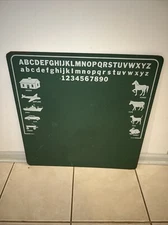 Vintage Green Chalkboard 24”x24” Back To School ABC 123 Word Graphics
