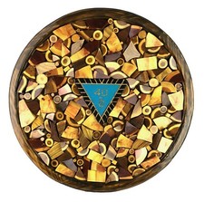 American Legion Forty and Eight Wood Mosaic Segmental Wall Plaque 19 1/2"