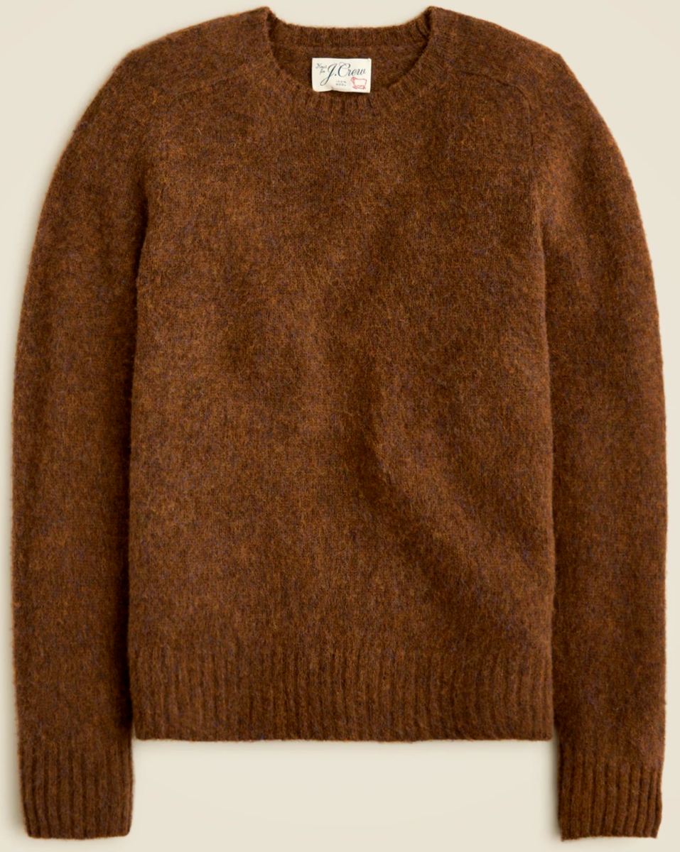NWT J.Crew 100% Wool Sweater Brushed Tobacco Brown Crewneck Hairy NWT J.Crew 100% Wool Sweater Brushed Tobacco Brown Crewneck Hairy