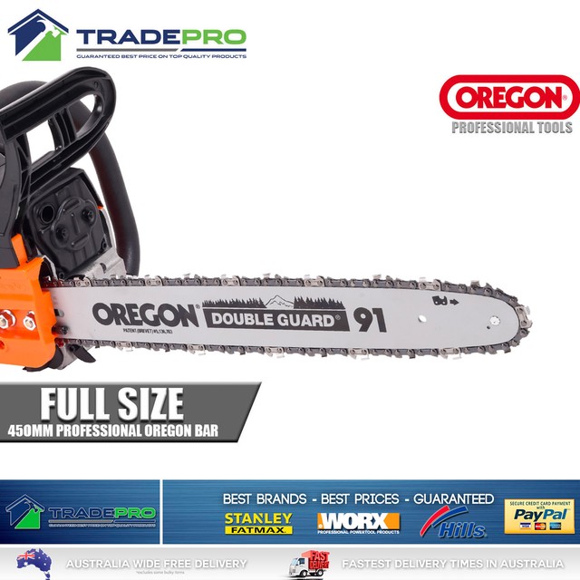 Chainsaw 51cc Yardforce Commercial Oregon 91 450mm Bar Chain Saw EStart