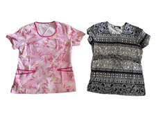 Set of 2 Scrub Tops Scrub Los Angeles Rose Uniforms Workwear Career Healthcare W