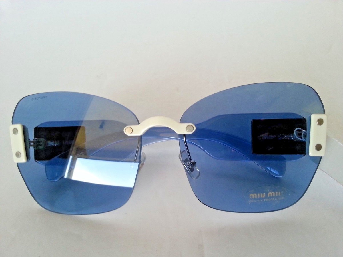 NEW Miu Miu SORBET SMU08S Light Blue VIU-2J1 Butterfly Sunglasses