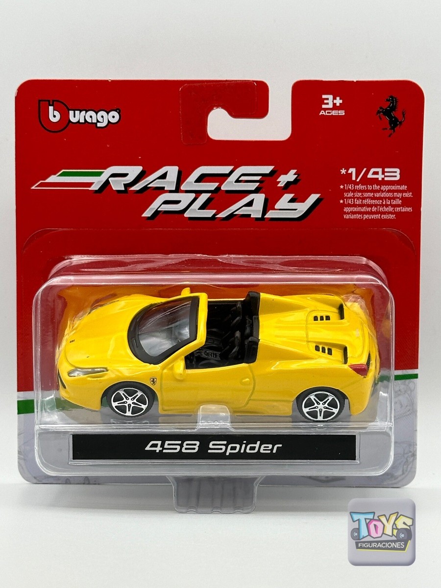 1:43 Burago Ferrari 458 Spider Yellow Race + Play 2024 | eBay 1:43 Burago Ferrari 458 Spider Yellow Race + Play 2024 | eBay