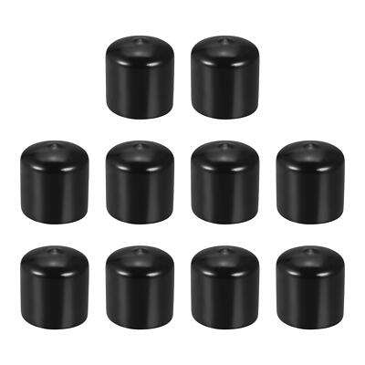 10 Pack 28mm ID Black Screw Thread Protectors Rubber End Caps Bolt Cover Pipe