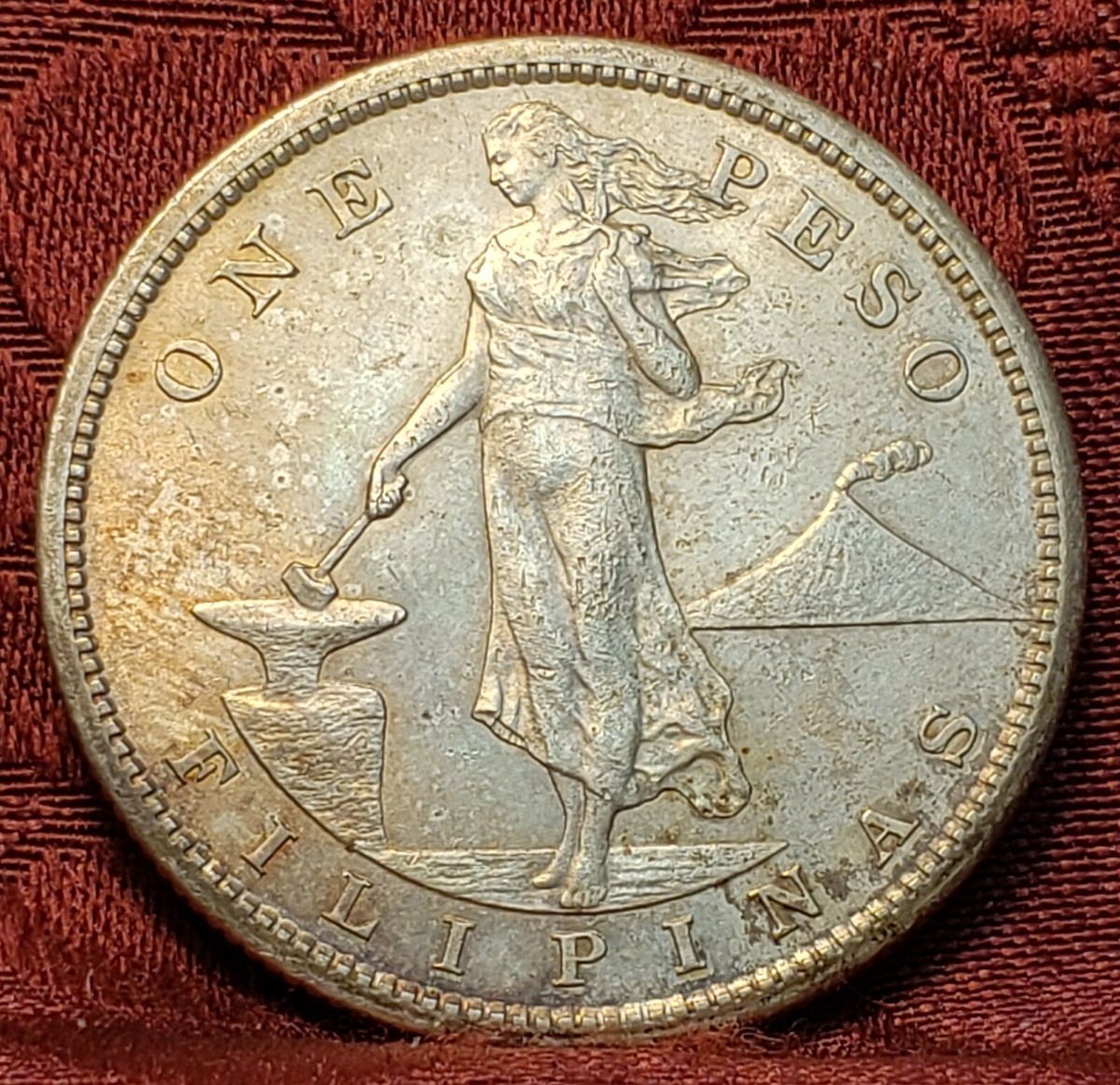 3825【アメリカ領フィリピン】1909年1ペソ銀貨 コイン 古銭 銀貨 1909-S Philippines US Silver One Peso Coin | eBay