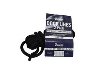 Rainier Dock Lines 1-Pack 15 Ft X 3/8 Premium Double Braided Nylon Black Marine