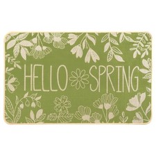Hello Spring Door Mat Welcome Doormat, Plants Outdoor Rug Leaves Decor Green