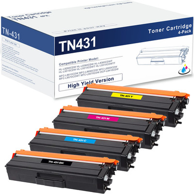 Molimer Tn431 Toner Cartridge 4-Pack Replacement For Brother Tn431Bk Tn431C