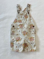 OshKosh B'gosh Toddler Girls Floral Overalls Shorts Size 5T Pink Yellow Flower