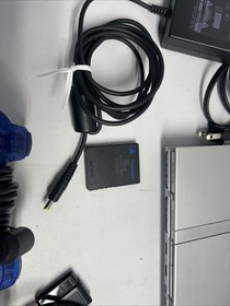 Sony PlayStation 2 PS2 Slim Silver Console Controller SCPH-77001 Tested w/ Cords