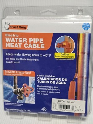 Frost King HC06 3-7FT Electric Water Pipe Heat Cable; 120 VAC
