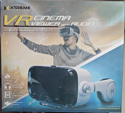 XTREME Smartphone VR Headset w/ Audio Built-In Headphones 360° White/Black