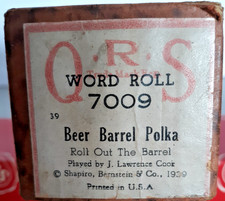 piano roll QRS 7009 Beer Barrel Polka... Roll Out the Barrell by Lawrence Cook