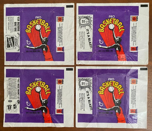 1972 -73 Topps Basketball Wax Pack Wrapper Lot of 4, Three Variations