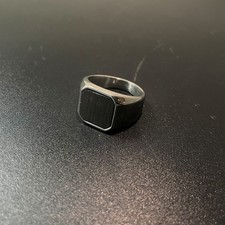 Stainless Steel Silver Mens Gemstone Signet Classic Ring UK