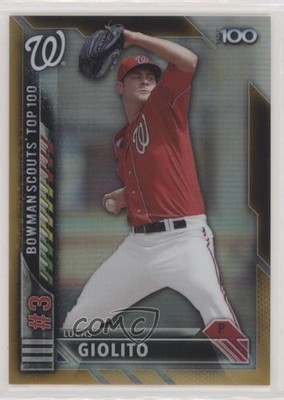 2016 Bowman Scouts' Top 100 Gold Refractor 22/50 Lucas Giolito #BTP-3 0wp8
